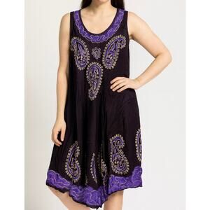 Women Ladies Sleeveless Tie-dye Beach Summer Sundress
Flare Asymmetrical Design